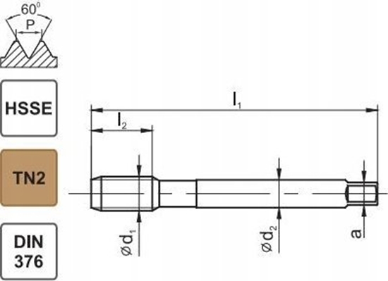 Изображение Fanar GWINTOWNIK M10 DIN-376B (6H) HSSE TN 800X