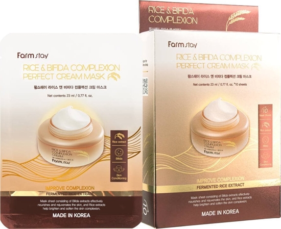 Picture of FARMSTAY_Rice & Bifida Complexion Cream Mask mleczne maski w pachcie z fermentami i Ryem 10x23ml
