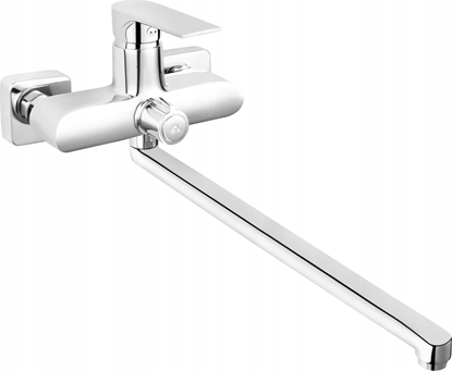 Attēls no Ferro ALGEO SQUARE bateria umywalkowo-wannowa cienna z przyczem natrysku, chrom