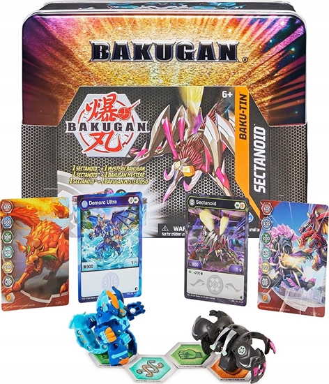 Picture of Figurka Spin Master Spin Master Bakugan Baku-Tin Toy Figure (Premium Storage Box with Exclusive Darkus Sectanoid Bakugan and Additional Mystery Bakugan)
