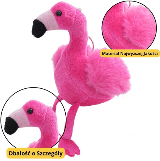 Picture of Flaming Pluszowy Brelok Puszysty Ozdoba Róowy 12cm