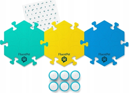 Attēls no FluentPet - Connect Get Started Expansion Kit - zestaw 6 przycisków z piankowymi matami oraz naklejkami do komunikacji z psem / kotem do systemu Connect