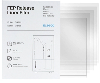 Picture of Folia FEP do drukarek 3D Elegoo Mars 4/5/5 Ultra - 206x146mm - 5szt.}