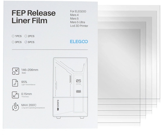 Picture of Folia FEP do drukarek 3D Elegoo Mars 4/5/5 Ultra - 206x146mm - 5szt.}