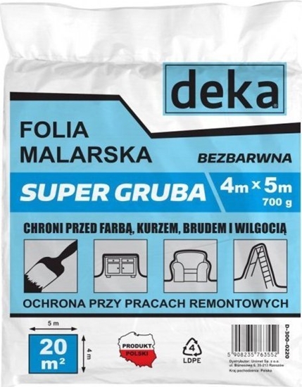 Picture of Folia malarska Deka FOLIA MALARSKA SUPER GRUBA BEZBARWNA 4*5M 700G