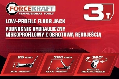Attēls no Forcekraft Podnonik hydrauliczny niskoprofilowy aba 3t z obrotow rczk