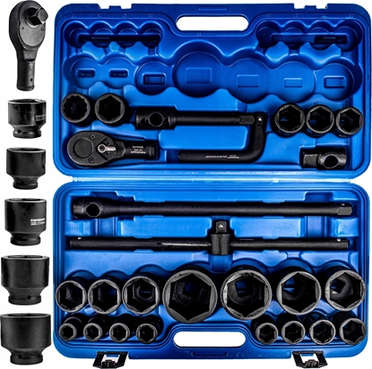 Attēls no Forcekraft Zestaw narzdzi udarowych 26el. 3/4" (17-50mm) i 1" (55-65mm) (6-ktnych)