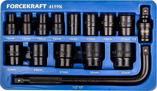 Picture of Forcekraft Zestaw nasadek udarowych  1/2" 15el. (6-ktnych)