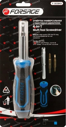Attēls no Forsage rubokrt uniwersalny przesuwny z kompletem bitów, L-200mm (PH1, PH2, SL4.5, SL5.5) w blistrze