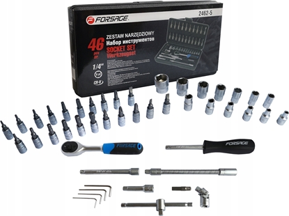 Attēls no Forsage Zestaw kluczy nasadowych 1/4" 46el. (6-ktnych) (4-14mm)