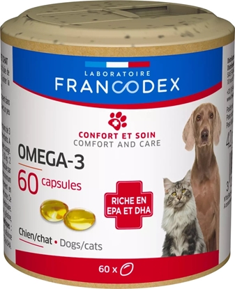 Attēls no Francodex FRANCODEX PL Kapsuki  Omega-3 przeciwzapalne, dla psów i kotów 60 kapuek