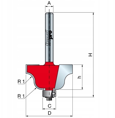 Attēls no Frez 38-10208P 35X18,5X8,0 R6,35