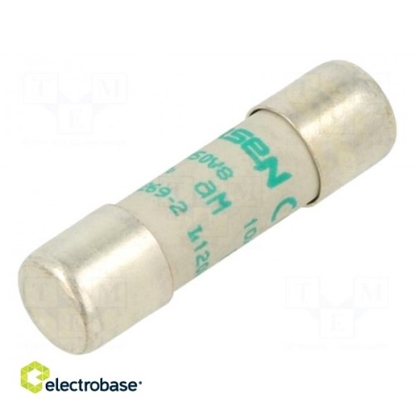 Picture of Fuse: fuse | aM,time-lag | 8A | 500VAC | 10x38mm