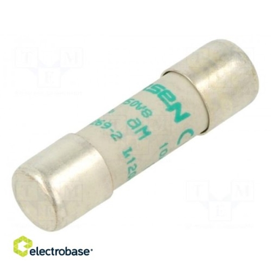 Picture of Fuse: fuse | aM,time-lag | 8A | 500VAC | 10x38mm