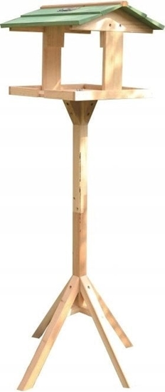 Picture of Garden&Fun Karmnik dla ptaków, drewniany, wolnostojcy, 36x34x112cm, z lampk solarn, do montau