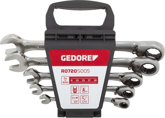 Picture of GEDORE red Combination Ratchet open-end Spanner Set  5-pieces