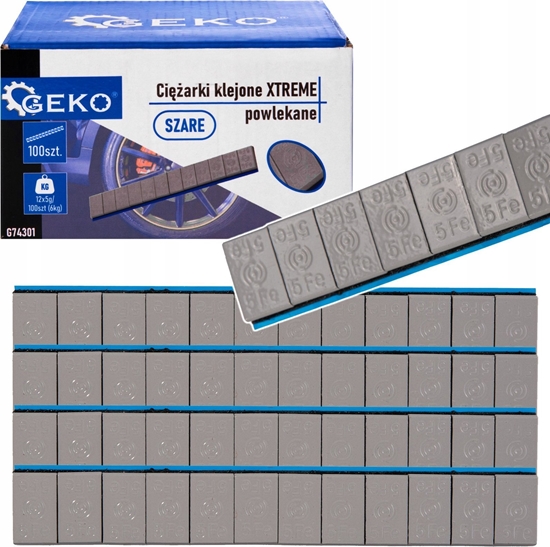 Изображение Geko Ciarki klejone XTREME powlekane szare 12x5g  zestaw 100 pasków (6kg) (4)