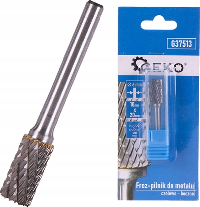 Picture of Geko Frez-pilnik do metalu z wglika wolframu 10x20mm trzpie 6mm (czoowo-boczny) (200)