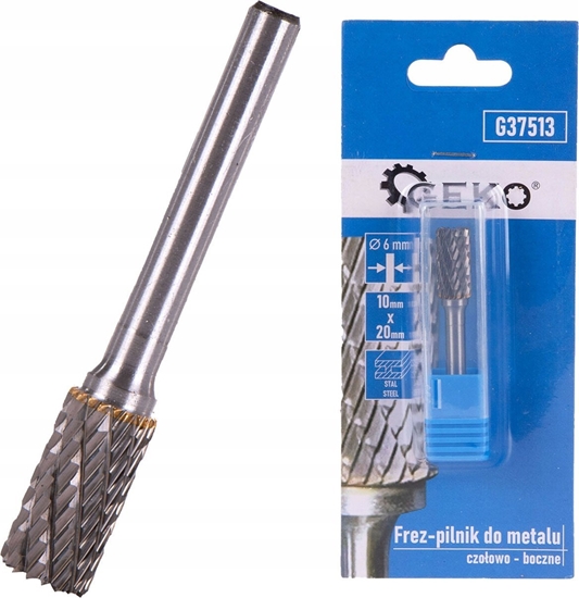 Picture of Geko Frez-pilnik do metalu z wglika wolframu 10x20mm trzpie 6mm (czoowo-boczny) (200)