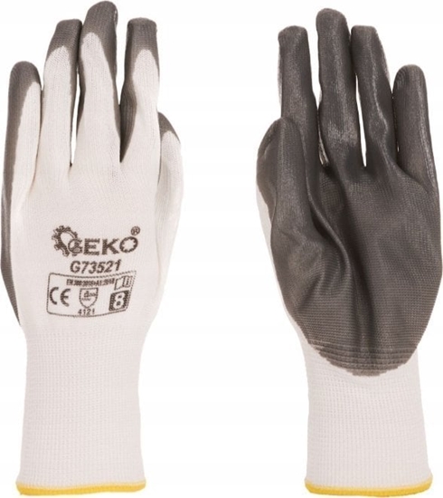Picture of Geko Rkawice ochronne GEKO r.8/biao-szare/ (12/300)