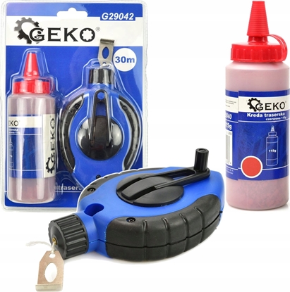 Изображение Geko Sznurek traserski 30m + kreda 115g czerwona