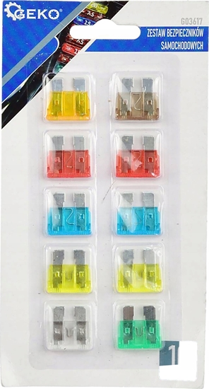 Picture of Geko Zestaw bezpieczników samochodowych 10el. (100/1000)