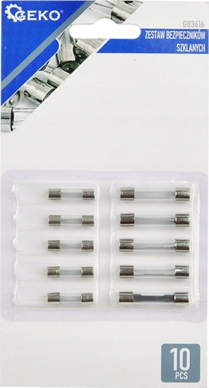 Picture of Geko Zestaw bezpieczników szklanych 10el.(100/1000)