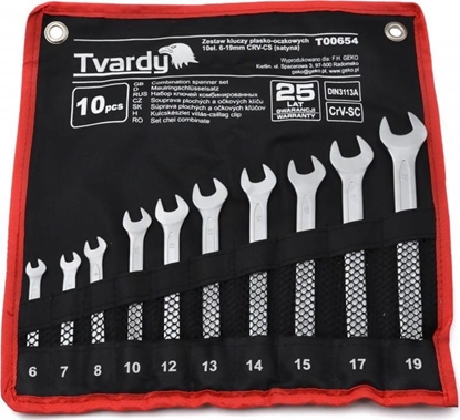 Attēls no Geko ZESTAW KLUCZY PASKO-OCZKOWYCH 10EL. 6-19MM CRV-CS (SATYNA)(20) T00654 GEKO