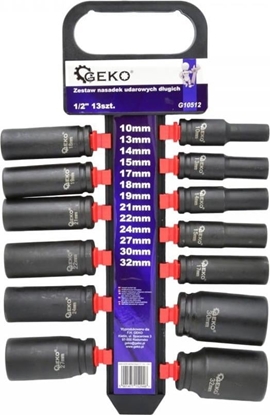 Attēls no Geko ZESTAW NASADEK UDAROWYCH DUGICH 1/2" 13SZT.(5) G10512 GEKO