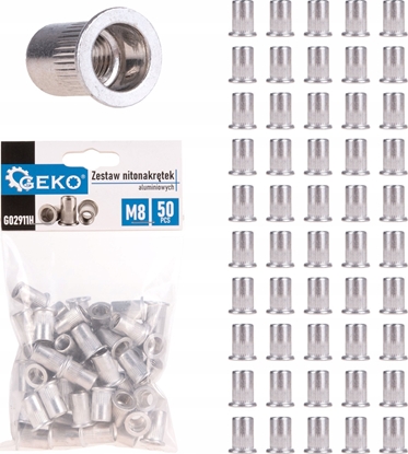 Attēls no Geko Zestaw nitonakrtek aluminiowych M8 50szt (60)