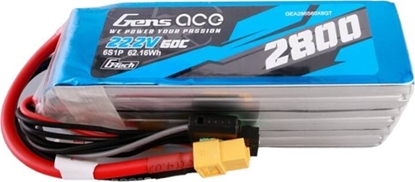 Attēls no Gens ace Gens ace G-Tech 2800mAh 22.2V 60C 6S1P Lipo Battery Pack with XT60 plug