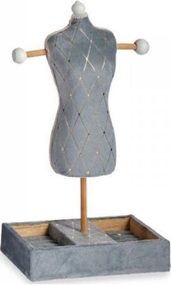 Изображение Gift Decor Szkatuka na nókach Szary Aksamit Drewno (12 x 40 x 24 cm)