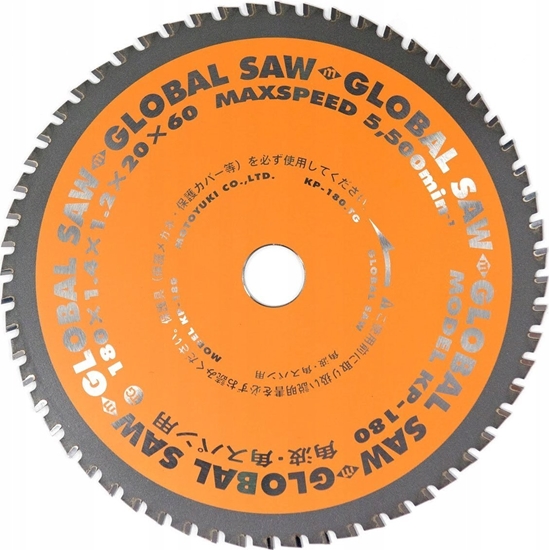 Picture of GLOBAL SAW Pia tarczowa do cicia cienkiej stali GLOBAL SAW 180 x 1,4/1,2 x 20mm / 60z CERMET