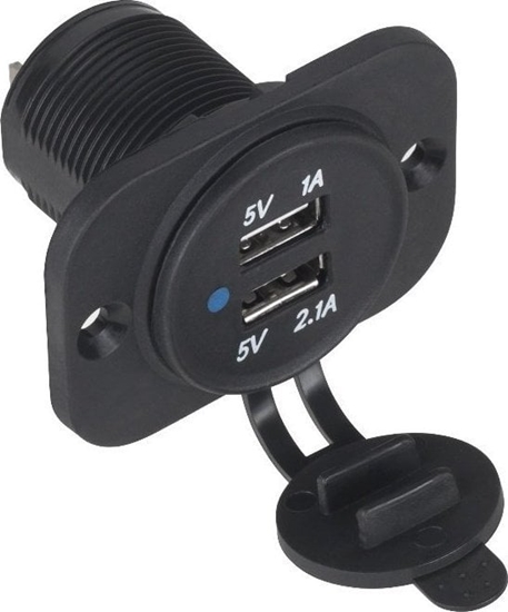 Picture of GNIAZDO ADOWANIA 2xUSB MONTAOWE SAMOCHODOWE