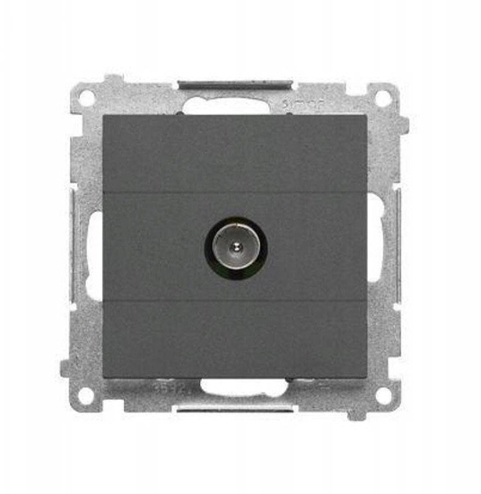 Изображение Gniazdo antenowe TV Kontakt-Simon 55 TAK1.01/116 pojedyncze modu. Do instalacji indywidualnych grafitowy mat