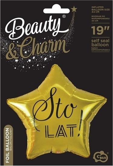 Изображение GoDan Balon foliowy Sto Lat gwiazda zota