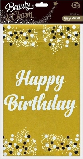 Picture of GoDan Obrus foliowy B&C Happy Birthday zoty 137x183cm