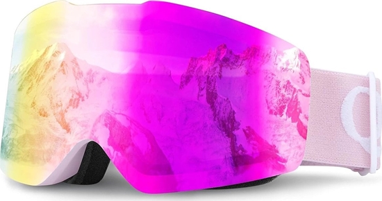 Picture of Gogle narciarskie Qunature Pink bezramkowe - róowe