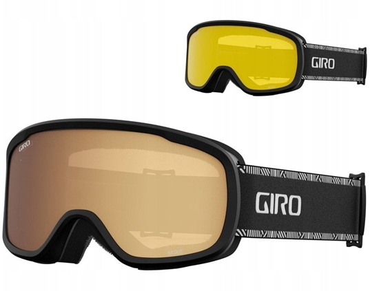 Picture of Gogle zimowe GIRO MOXIE BLACK WHITE CHUTE (szyba AMBER GOLD 19-42% S2 + YELLOW 77% S1) (NEW 2024/2025)