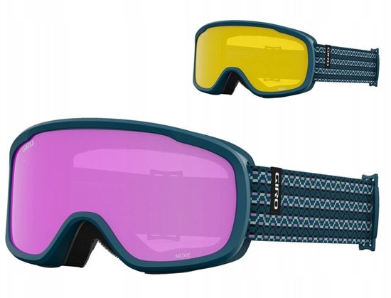 Picture of Gogle zimowe GIRO MOXIE HARBOR BLUE SEQUENCE (szyba AMBER PINK 19-42% S2 + YELLOW 77% S1) (NEW 2023/2024)