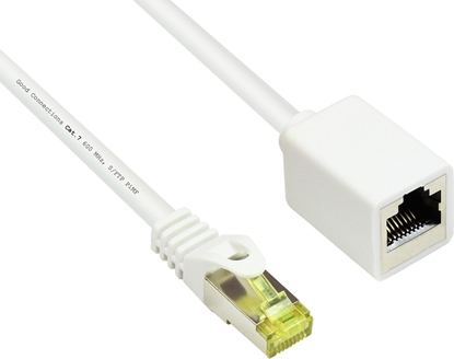 Attēls no Good Connections RJ45 Patch cable extension withCat.7 RohCable and latch protection (RNS), S/FTP, PiMF, halogen free, 600MHz, OFC, white, 1m, Good Connections (8070VR- 010W)