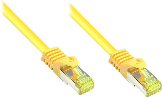 Picture of Good Connections RJ45 Patch Cable withCat.7 RohCable and latch protection (RNS), S/FTP, PiMF, halogen free, 600MHz, OFC, yellow, 0,15m, Good Connections (8070R- 002Y)