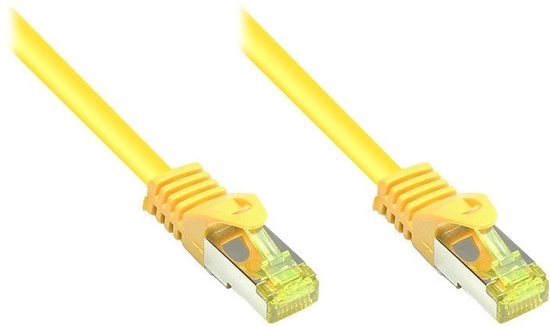 Picture of Good Connections RJ45 Patch Cable withCat.7 RohCable and Rastnasenschutz (RNS), S/FTP, PiMF, halogen free, 600MHz, OFC, yellow, 0,5m, Good Connections (8070R- 005Y)