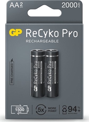 Изображение GP 2 X AKUMULATORKI AA / R6 RECYKO PRO NI-MH 2000MAH 210AAHCB-5EB2