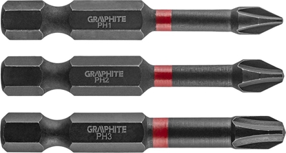 Attēls no Graphite Kocówka wkrtakowa Bity udarowe PH1/2/3x50 mm 3 szt.