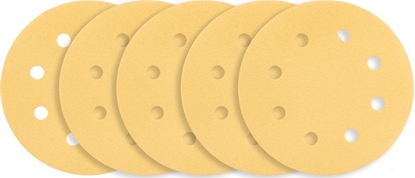 Attēls no Graphite Papier cierny na rzep 180 mm, K180, 5 szt., z 8 otworami do szlifierki 59G263