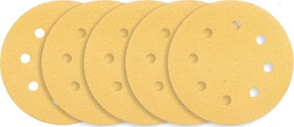 Attēls no Graphite Papier cierny na rzep 180 mm, K80, 5 szt., z 8 otworami do szlifierki 59G263