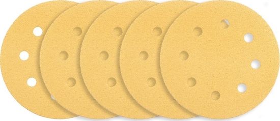 Picture of Graphite Papier cierny na rzep 180 mm, K80, 5 szt., z 8 otworami do szlifierki 59G263