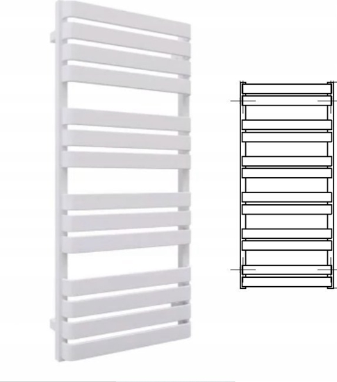 Picture of Grzejnik RED COTONN 1110/500 \ RAL 9016, pod. ZS Moc 523W