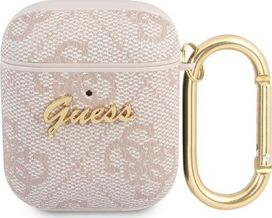 Изображение Guess Etui ochronne GUA24GSMP 4G Script Metal Collection do AirPods 1/2 róowe